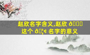 赵欣名字含义,赵欣 🐝 这个 🦢 名字的意义